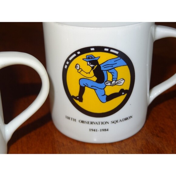 Lot 2x 118th Observation Squadron Unit 1941-1984 (WW2) Mini Mug Shot Glass 2.25" - Picture 3 of 10